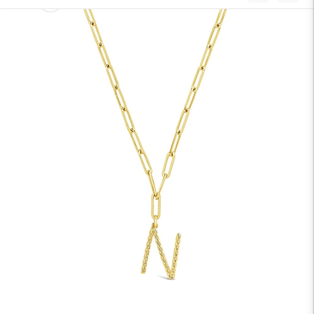 Sterling forever NWOT Braided Initial Pendant Necklace
